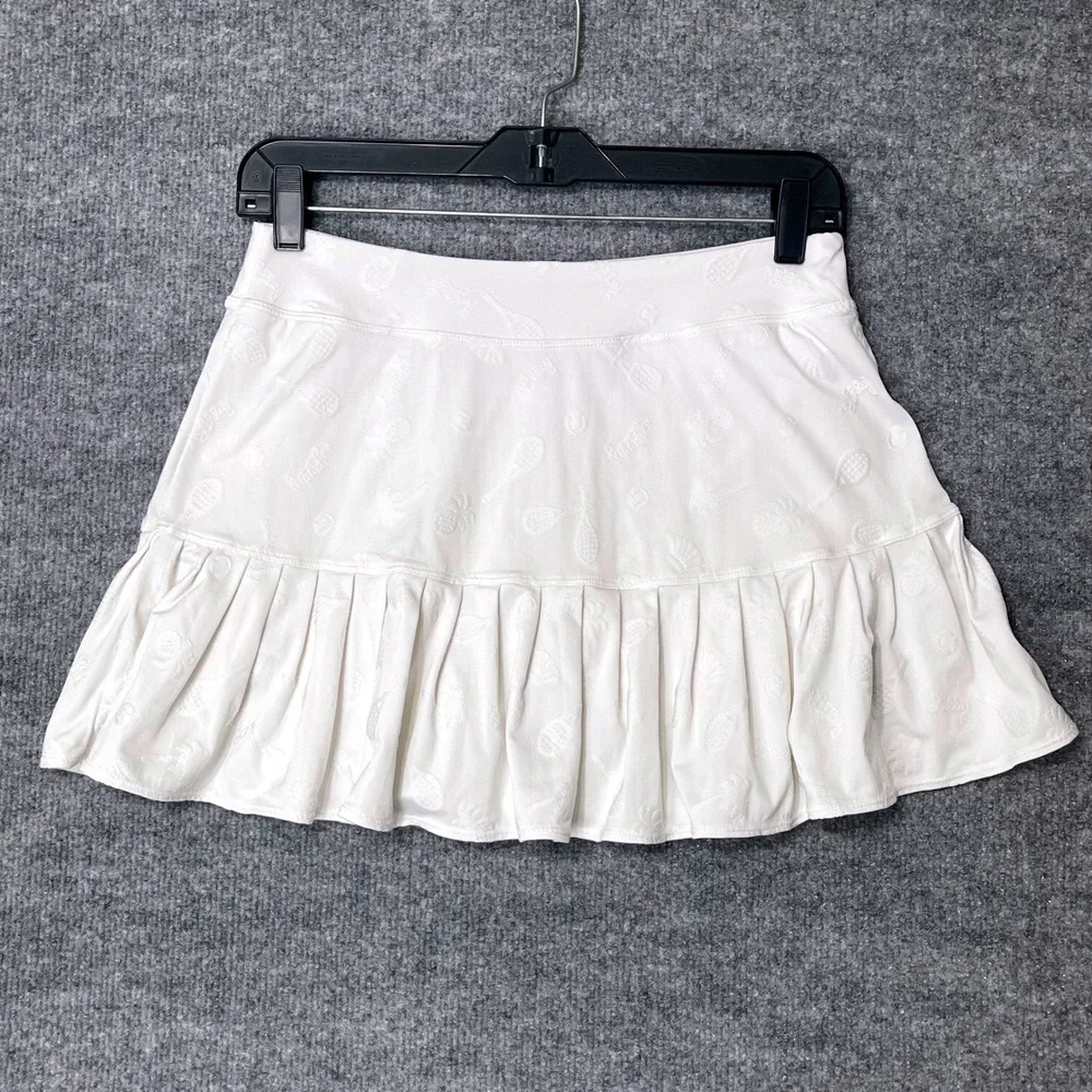 Lilly Pulitzer Luxletic White Tennis Skort Jacquard Pineapple Racket Small Lined